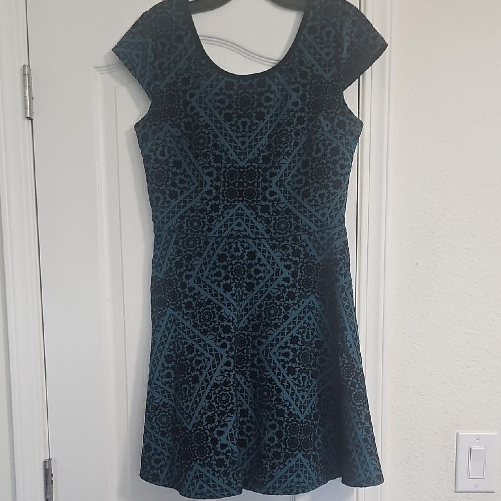Xhilaration Teal and Black Mini Dress